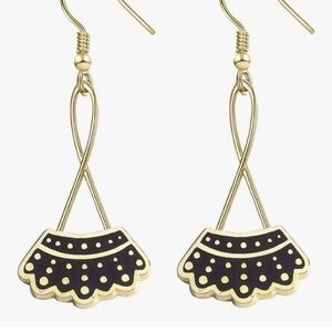 Ruth Bader Ginsburg goldTone Black Accent Drop Earrings - Women's Jewelry